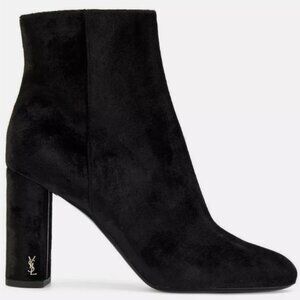 Saint Laurent Lou Black Suede Ankle Boots (70 mm heel) - size 39